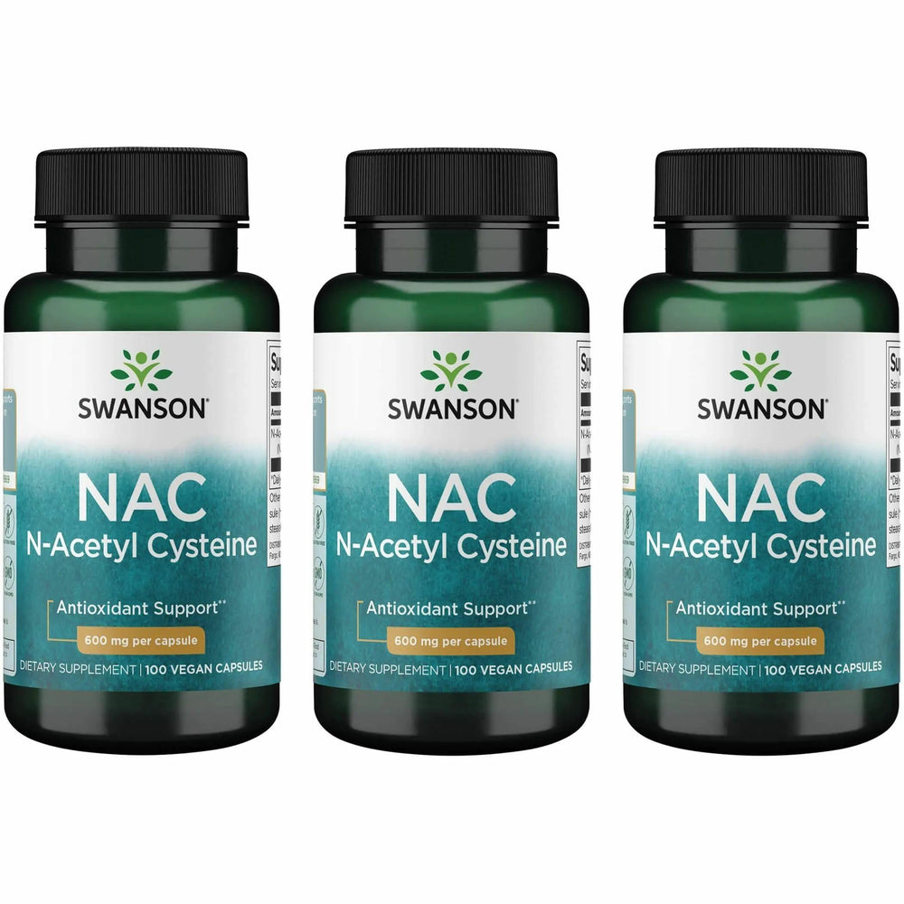 Swanson NAC 600 mg bottle front view for daily antioxidant support.