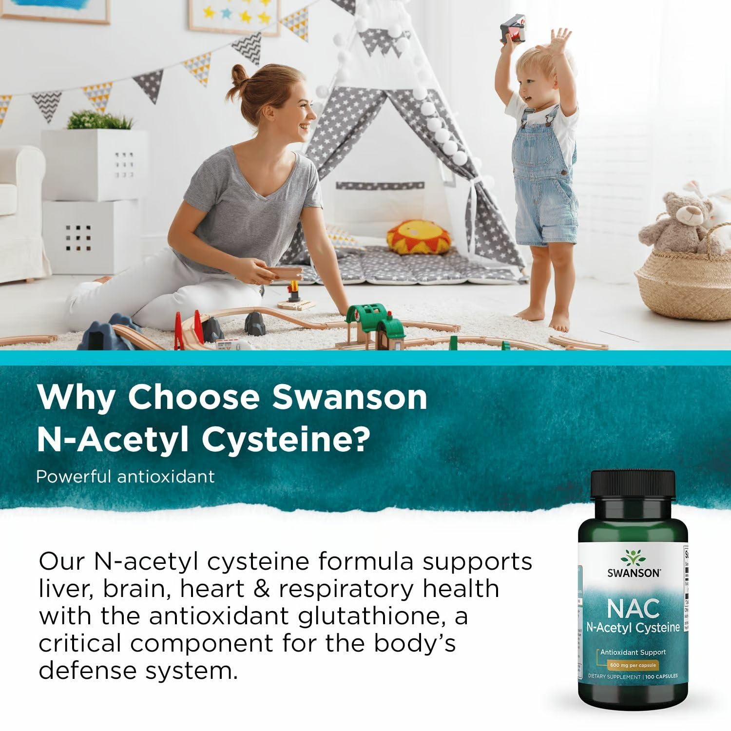 Swanson NAC manufacturing process image conveying care and purity.