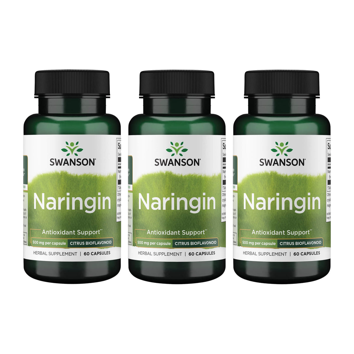 Swanson Naringin 500 mg bottle front with capsules for daily citrus bioflavonoid support