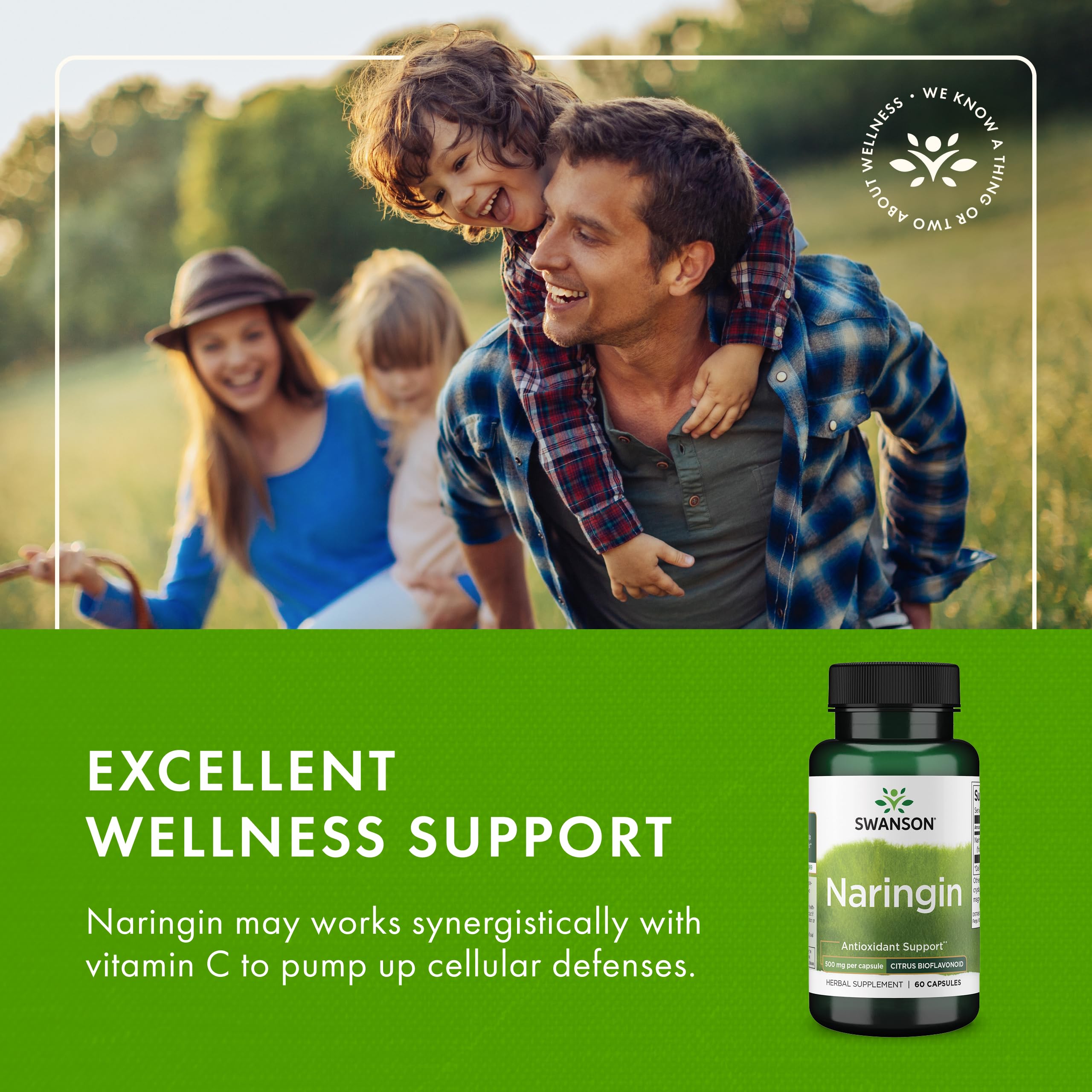 Swanson Naringin capsules side view showcases compact, travel-friendly packaging