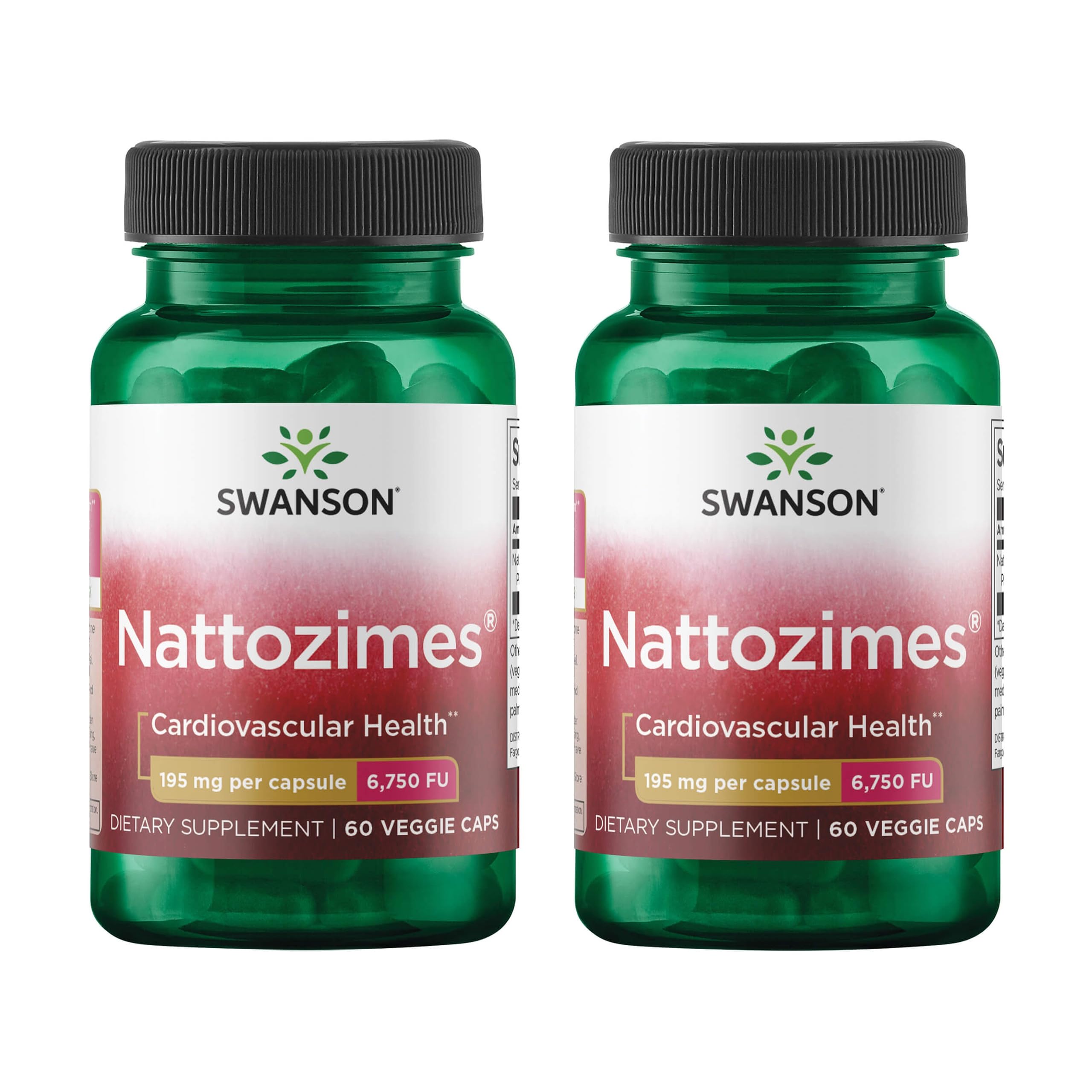 Swanson Nattozimes bottle front showing triple-strength enzyme for circulatory support