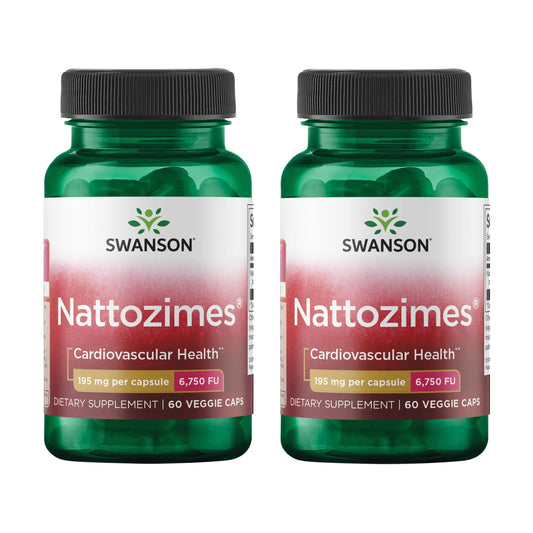 Swanson Nattozimes bottle front showing triple-strength enzyme for circulatory support