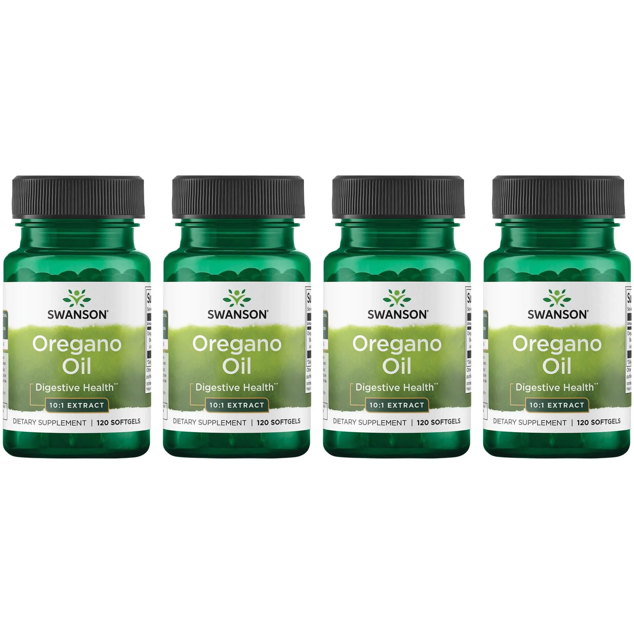Swanson Oregano Oil 10:1 extract bottle on display, highlighting premium oregano oil.