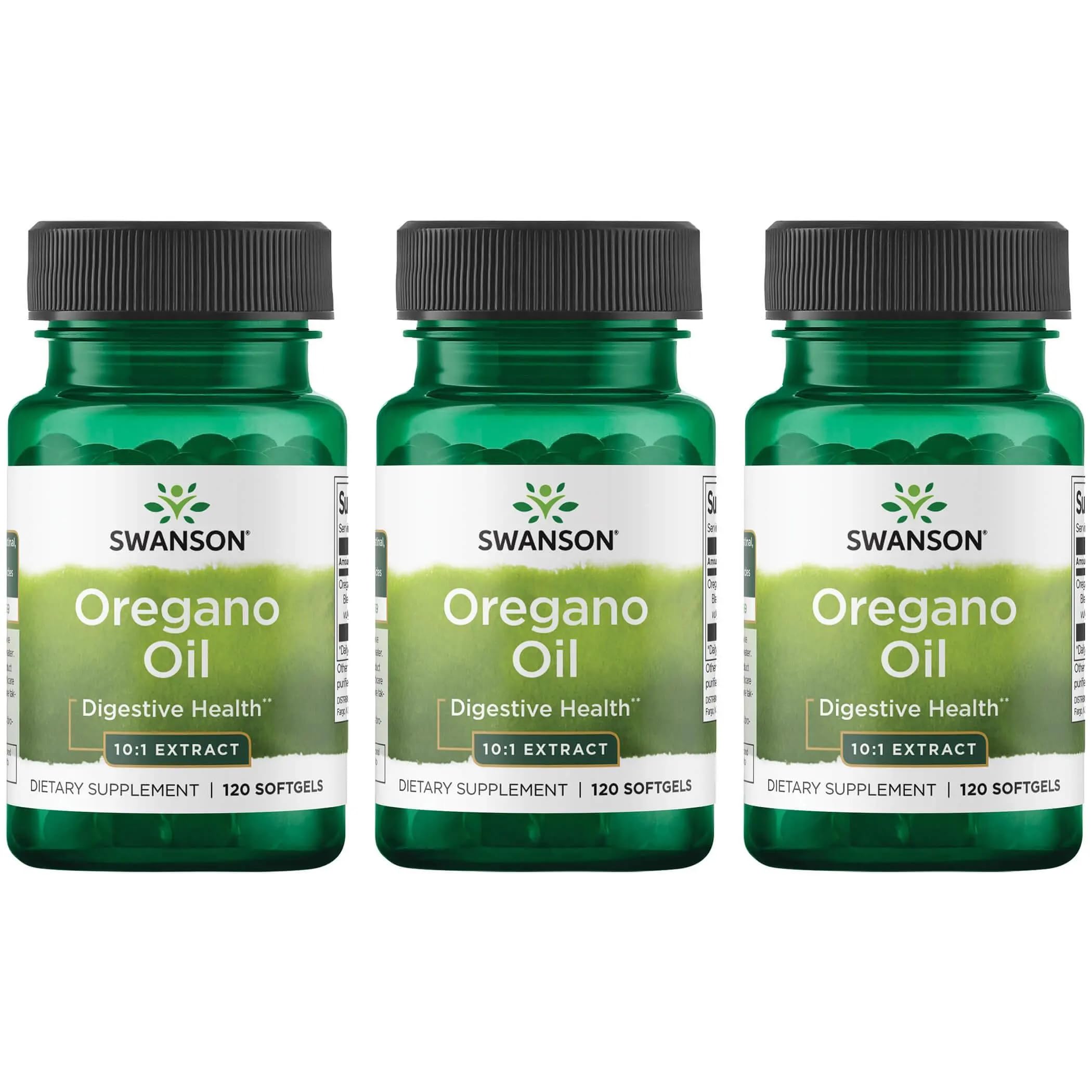 Swanson Oregano Oil softgels bottle for natural digestive support
