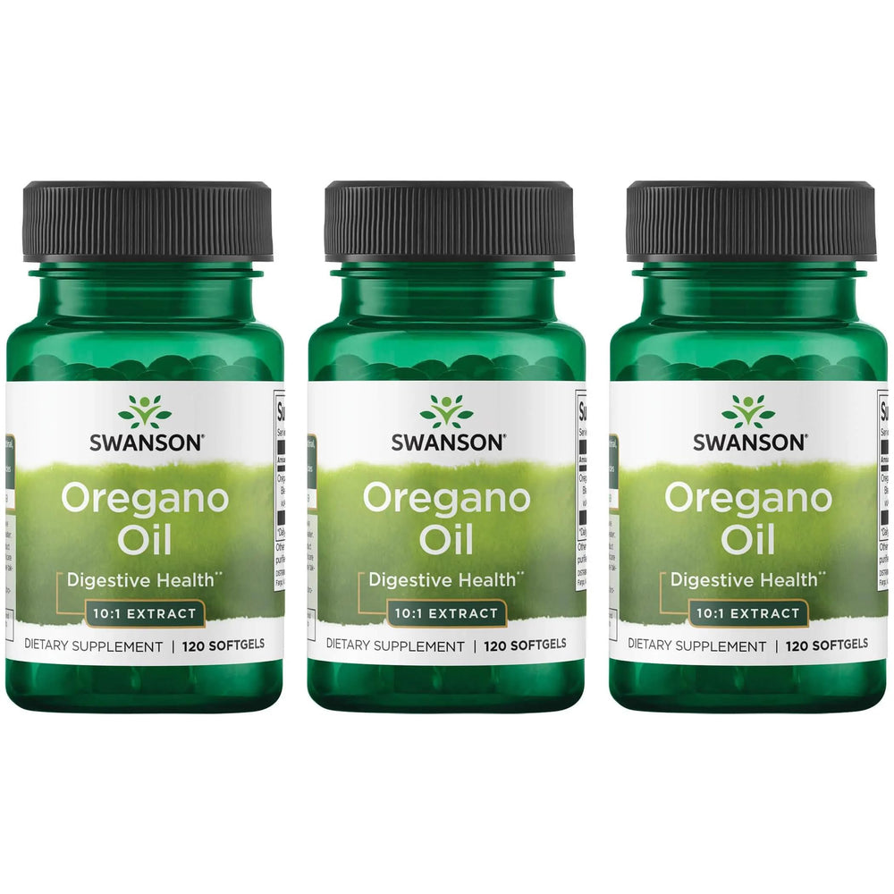 Swanson Oregano Oil softgels bottle for natural digestive support