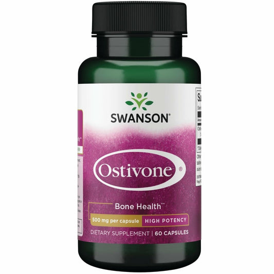 Swanson Ostivone bottle front shows high potency bone support.