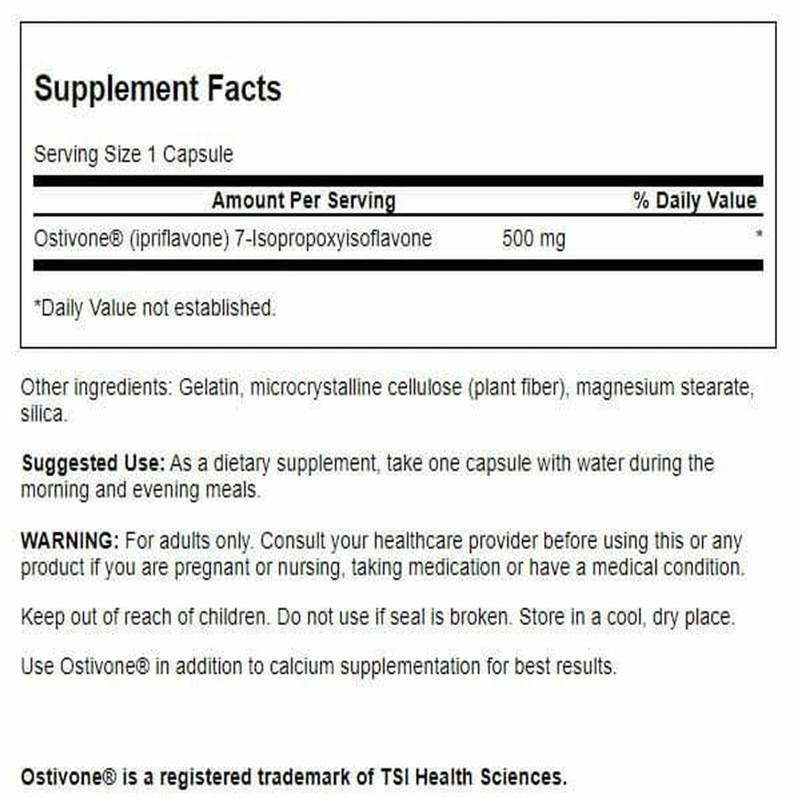 Ostivone capsules close-up highlights convenient daily capsules.
