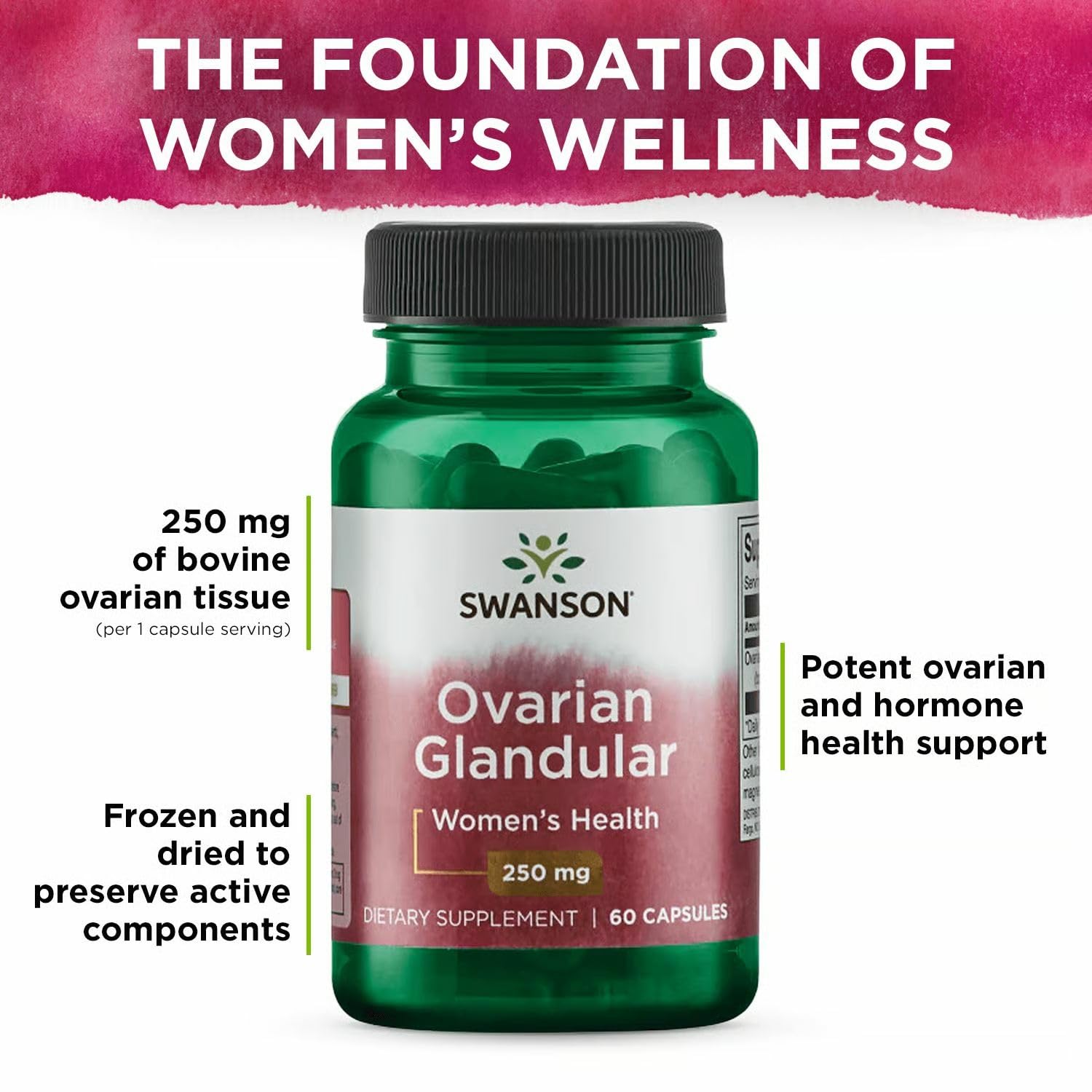 Swanson Ovarian Glandular packaging conveys reliability and trust.