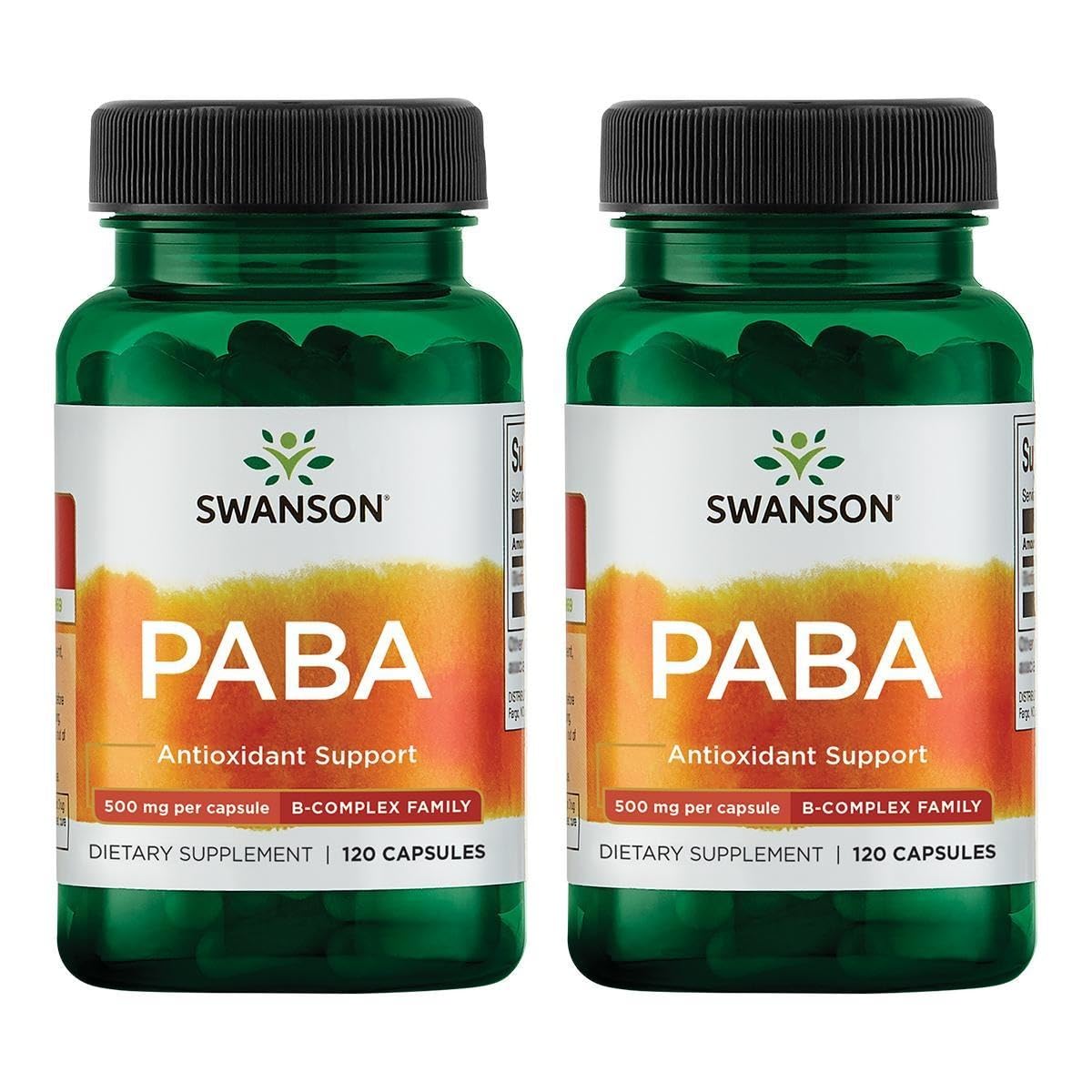 Swanson PABA B Complex capsule for daily skin support and red blood cell health.