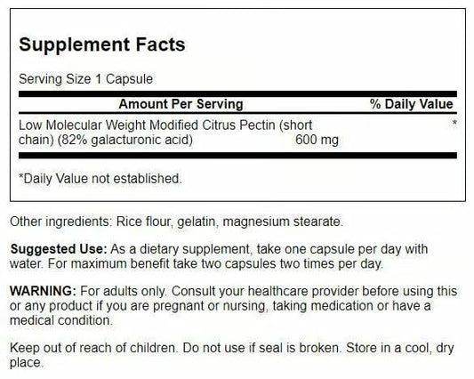 Close-up of Swanson PectiPure capsules highlighting citrus pectin for absorption