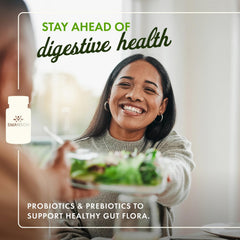 Swanson prebiotic capsules close-up showing vegan, non-GMO formula for daily digestion