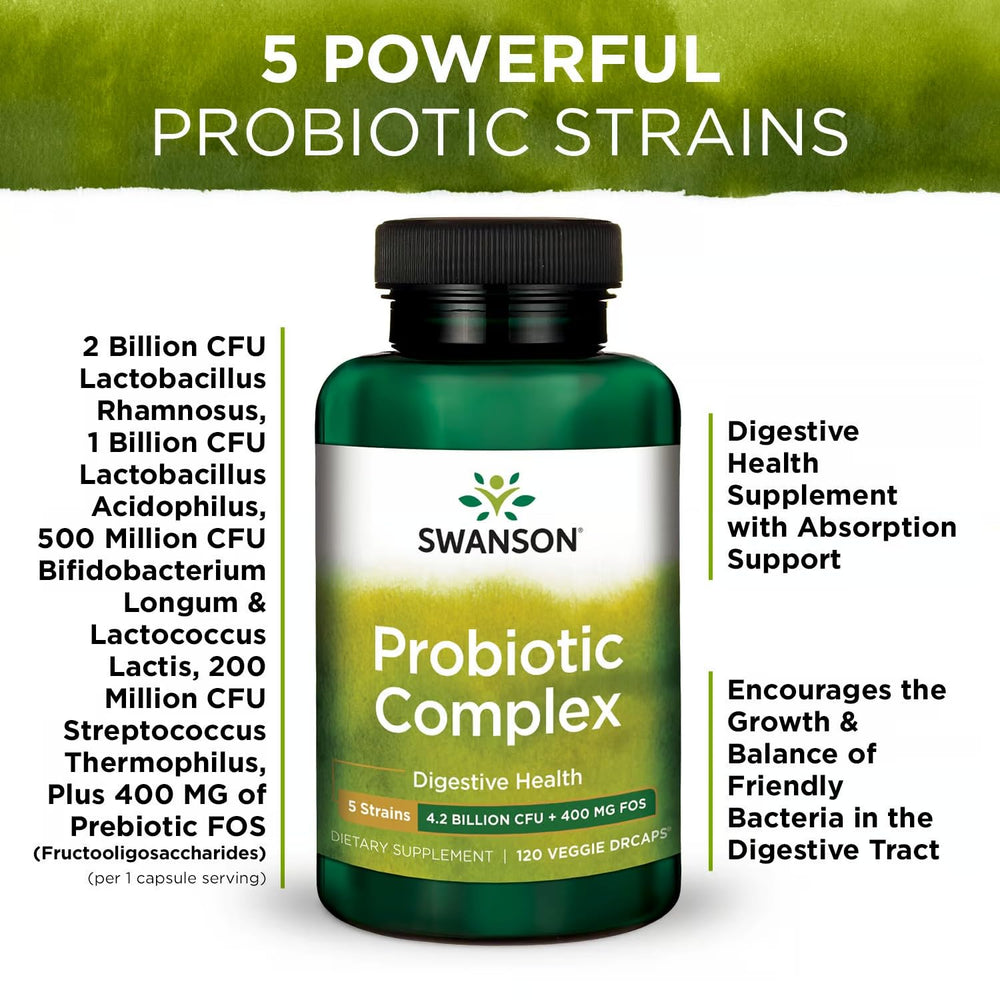 Swanson Probiotic Complex CFU visualization emphasizes potent bacteria
