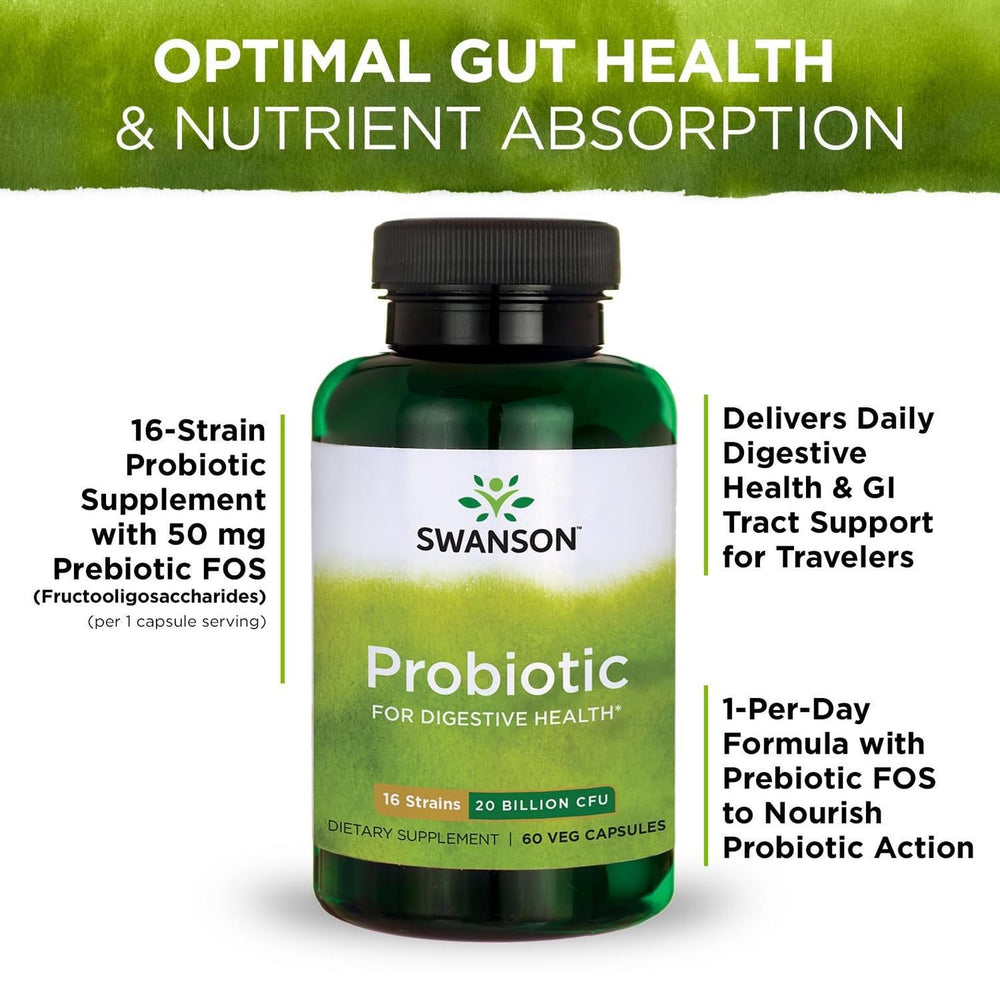 Swanson probiotic 60 capsules packaging for daily routines