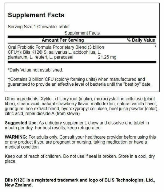 Swanson two-pack of strawberry flavor probiotic chews for immune health