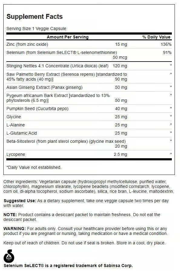 Close-up of Swanson Prostate Essentials Plus capsules for urinary comfort.