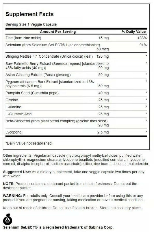 Close-up of Swanson Prostate Essentials Plus capsules for urinary comfort.