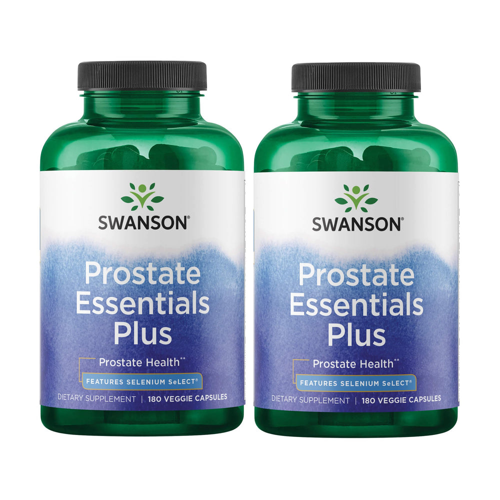 Swanson Prostate Plus bottle front view with easy-to-swallow capsules for urinary wellness support