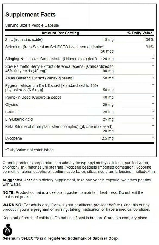 Swanson Prostate Plus capsules close-up for prostate health support