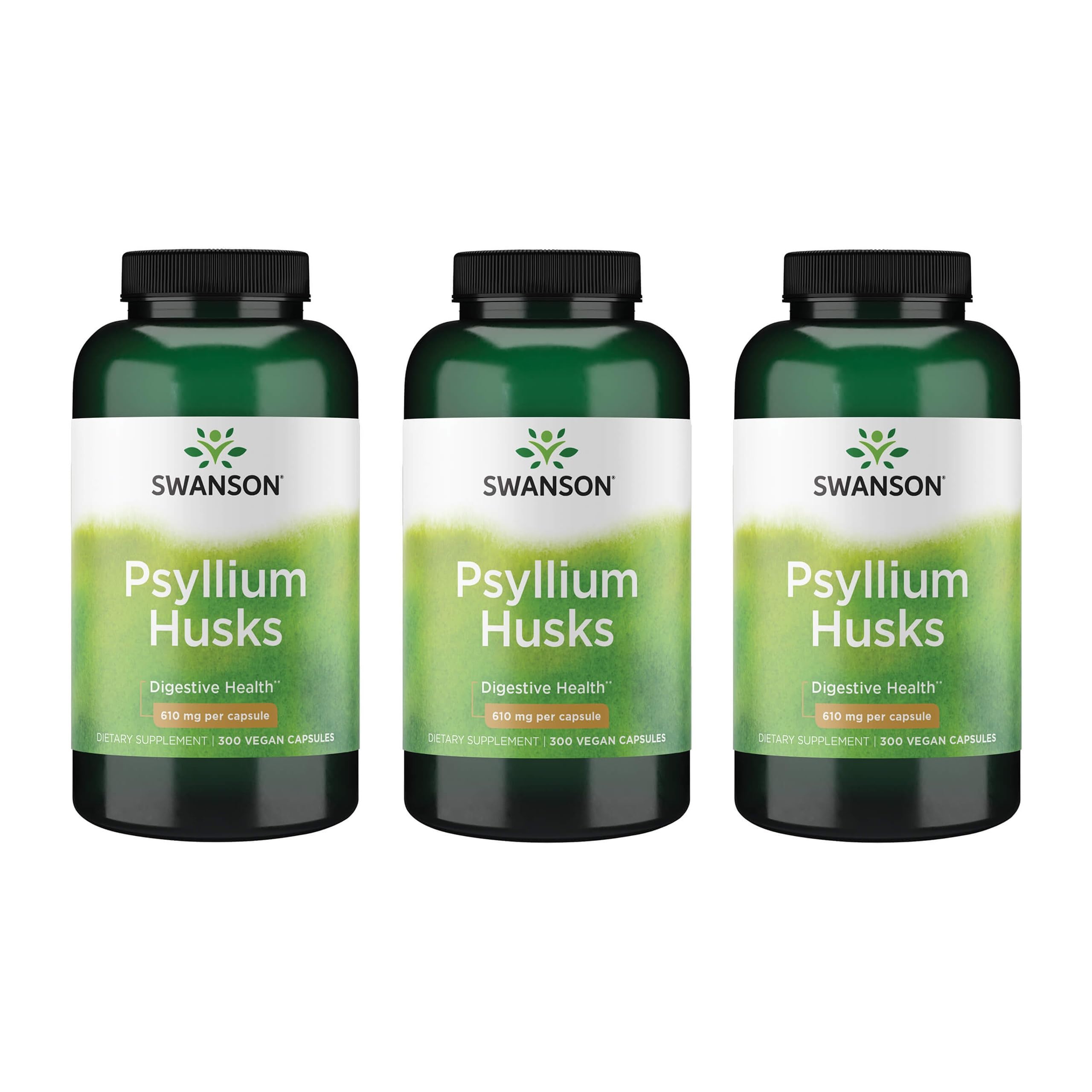 Swanson psyllium husk capsules 610 mg bottle for daily fiber support