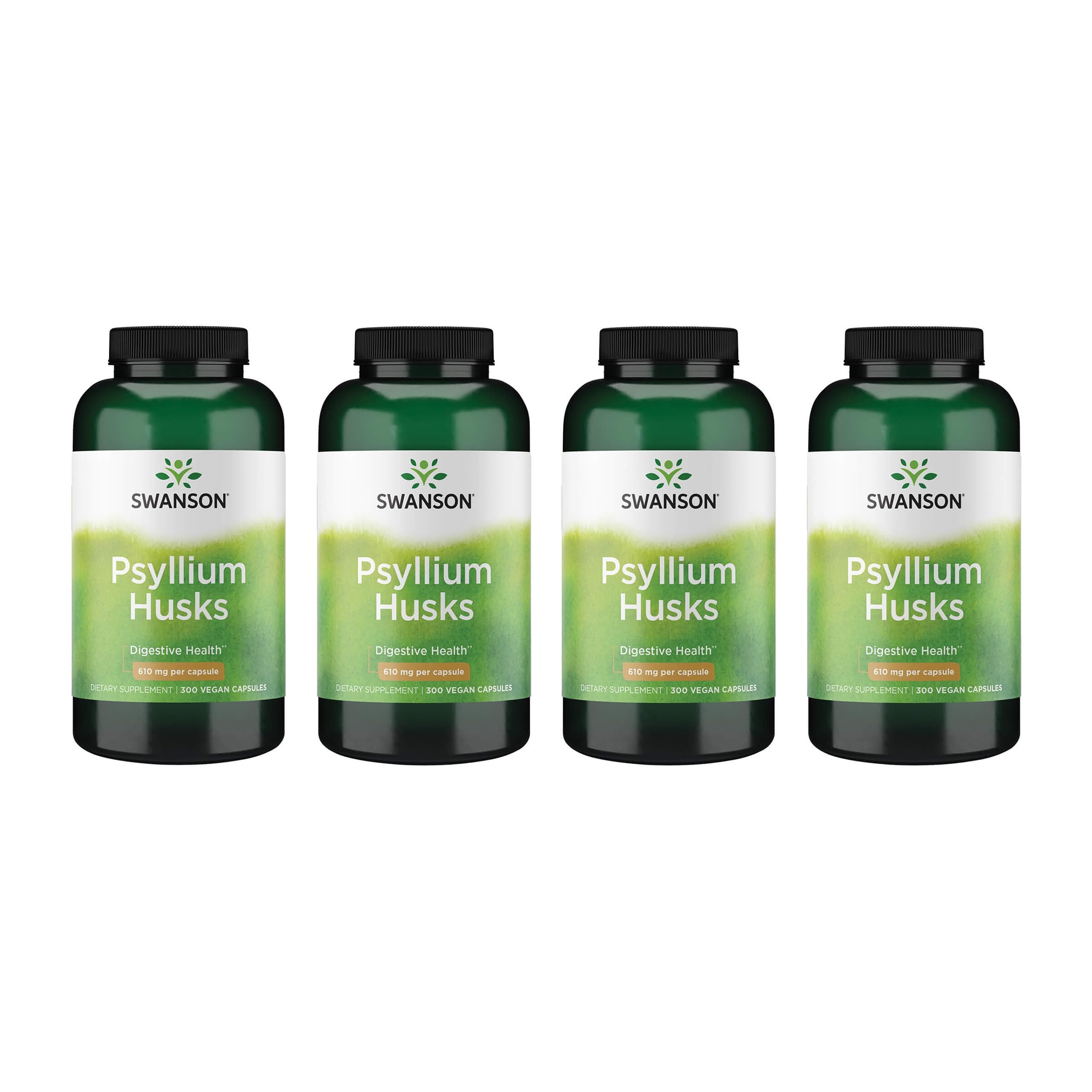Swanson Psyllium Husk capsules bottle front for daily fiber support.