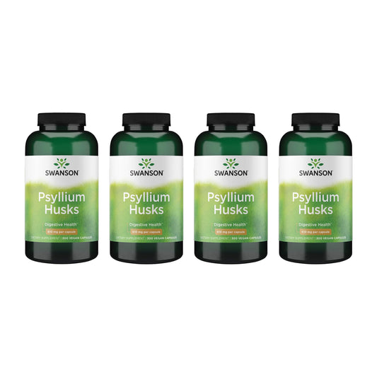 Swanson Psyllium Husk capsules bottle front for daily fiber support.