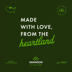 Swanson Psyllium Husk bottle label closeup mentions GMP testing and quality commitment.