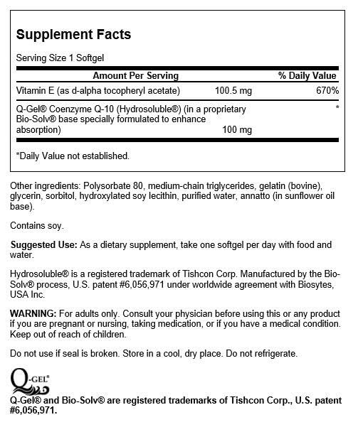 Swanson Q-Gel Mega 100 sgels for convenient daily energy support.