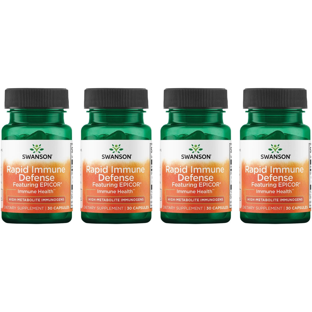Swanson Ultra Rapid Immune Defense bottle featuring Epicor 500 mg for immune balance.