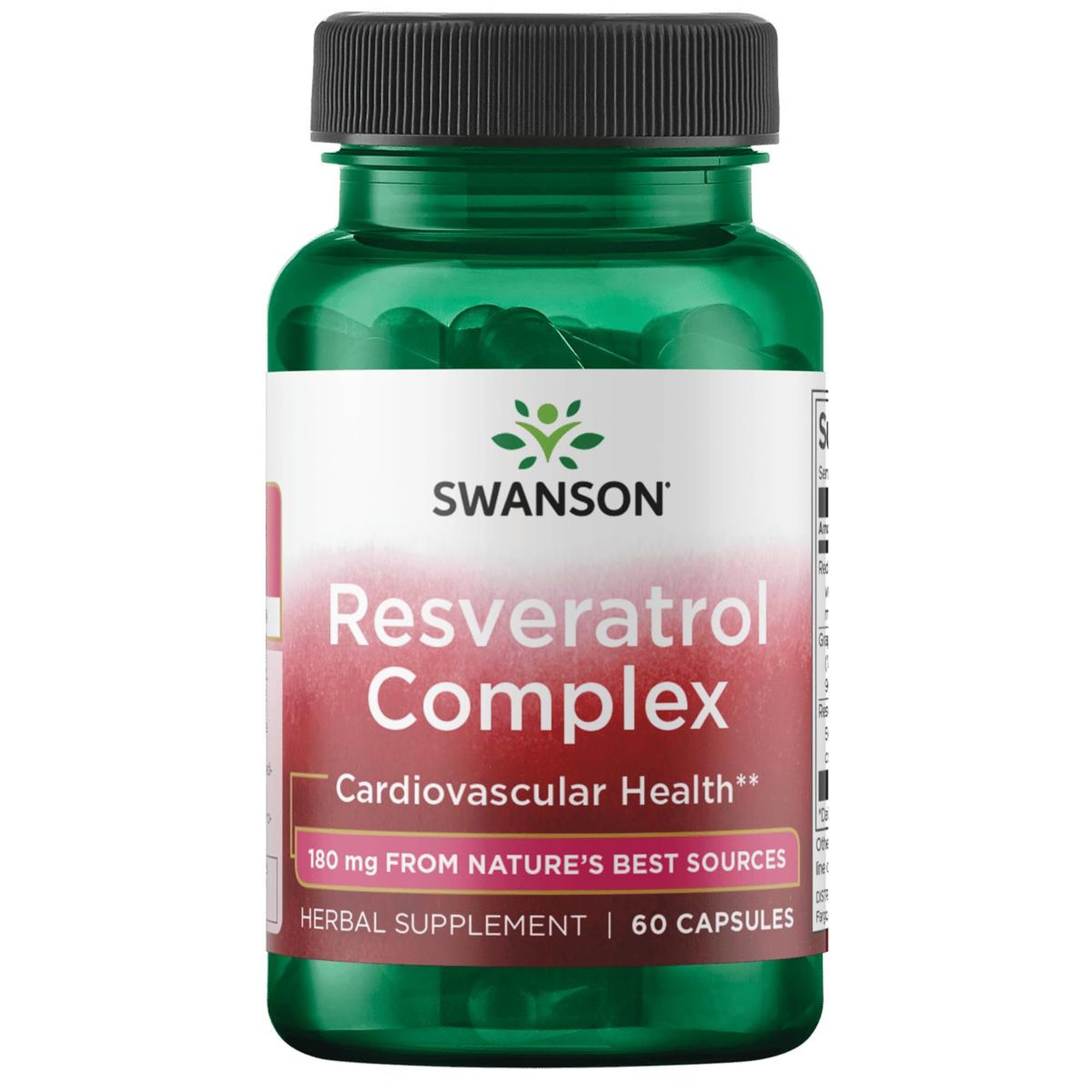 Swanson Resveratrol Complex bottle front signaling natural heart health support.