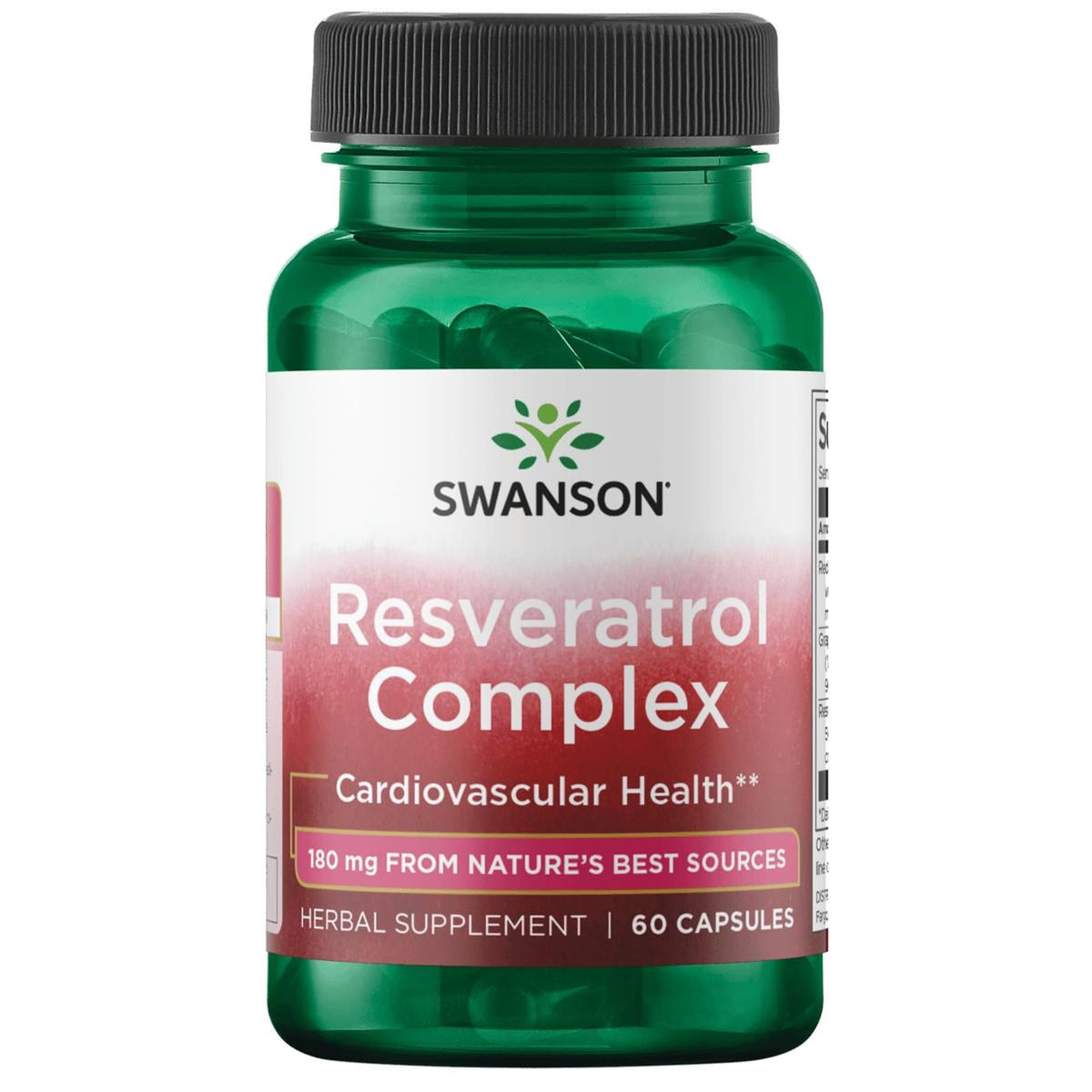 Swanson Resveratrol Complex bottle front signaling natural heart health support.