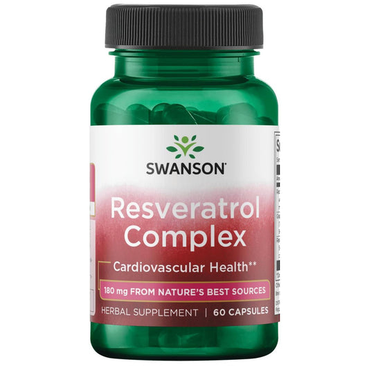 Swanson Resveratrol Complex bottle front signaling natural heart health support.
