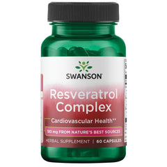 Swanson Resveratrol Complex bottle front signaling natural heart health support.