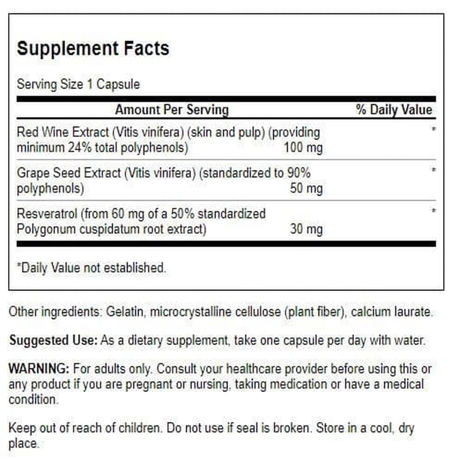 Swanson Resveratrol Complex capsules close-up highlighting daily capsule form.