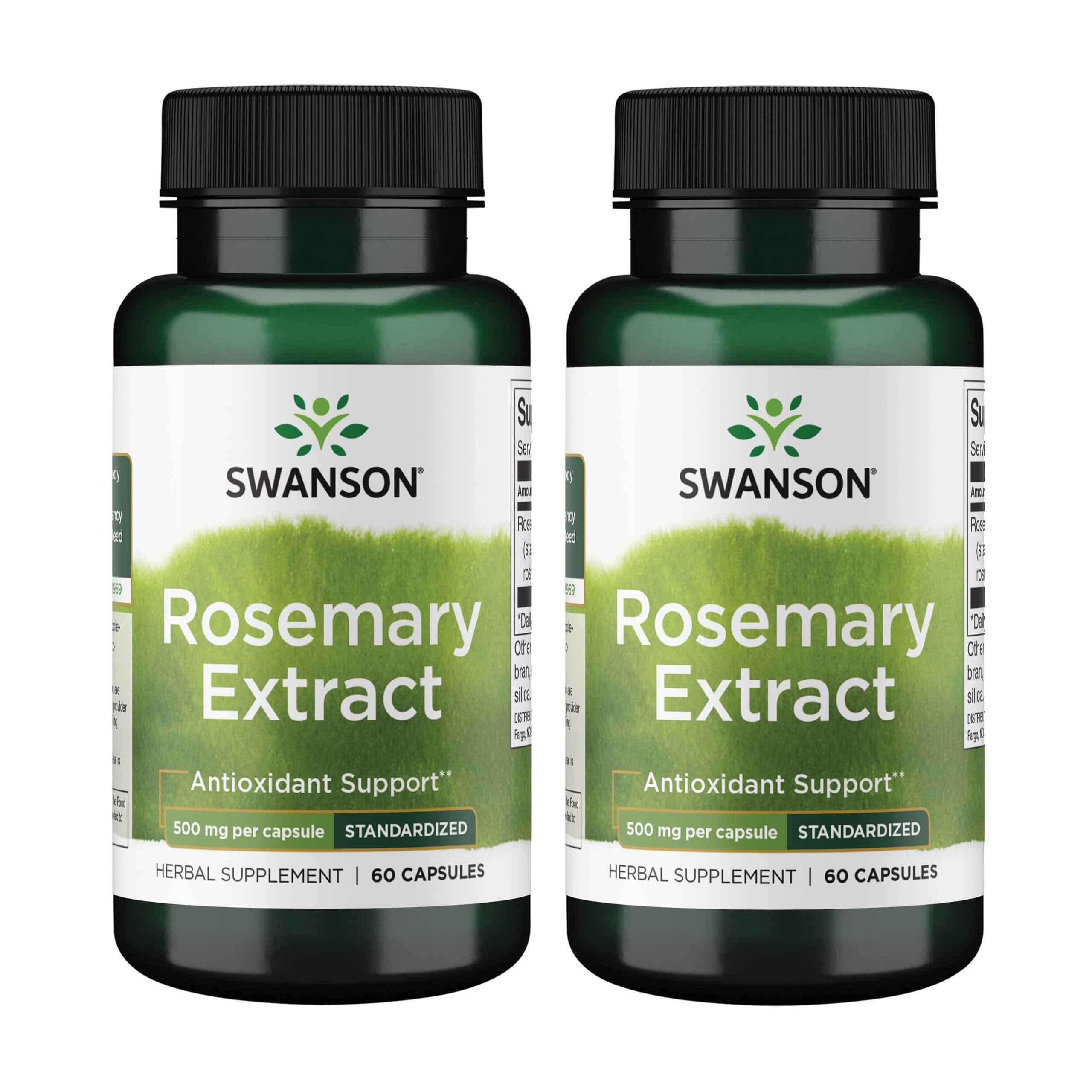 Swanson Rosemary Extract bottle shows 6% rosmarinic acid for antioxidant support.