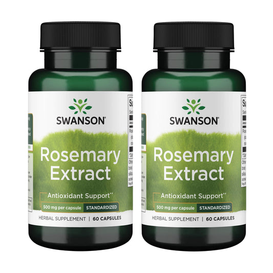 Swanson Rosemary Extract bottle shows 6% rosmarinic acid for antioxidant support.
