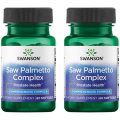 Swanson Saw Palmetto Complex bottle with a multi-ingredient blend for potential prostate wellness support