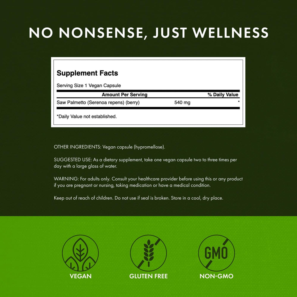 Swanson Saw Palmetto capsules showcase hair vitality as part of a routine.