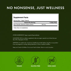 Swanson Saw Palmetto capsules showcase hair vitality as part of a routine.