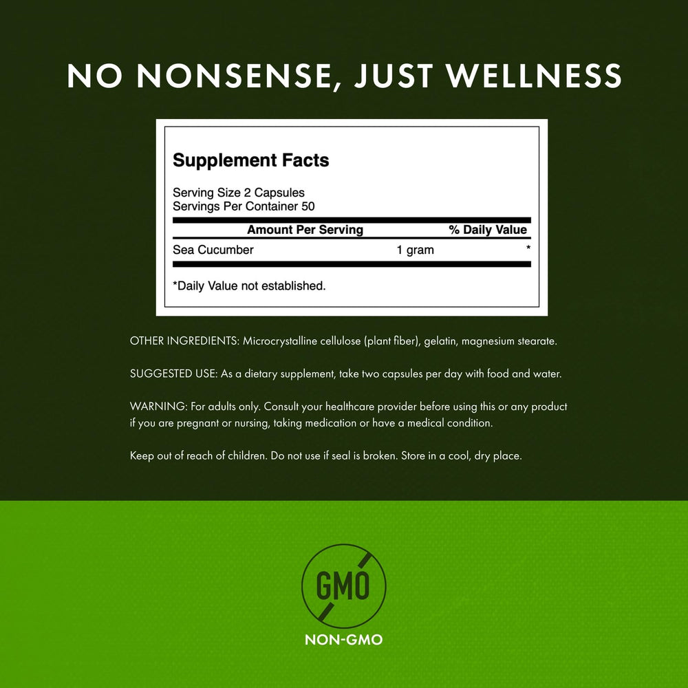 Swanson Sea Cucumber label detail highlighting traditional formula