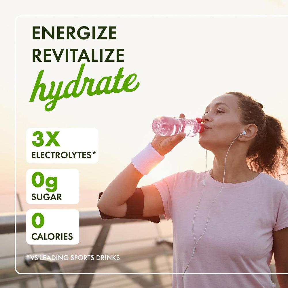 Swanson Simply Hydrate raspberry lemonade packets dissolving for refreshing hydration
