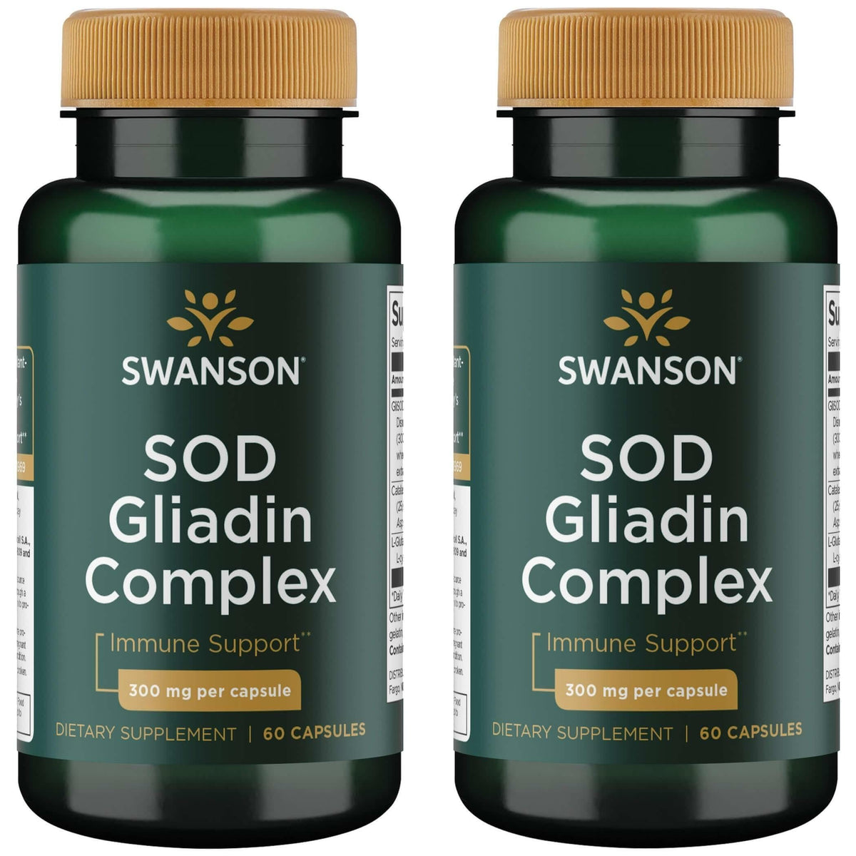 Swanson Sod Gliadin Complex bottle front showing plant-source SOD antioxidant potential