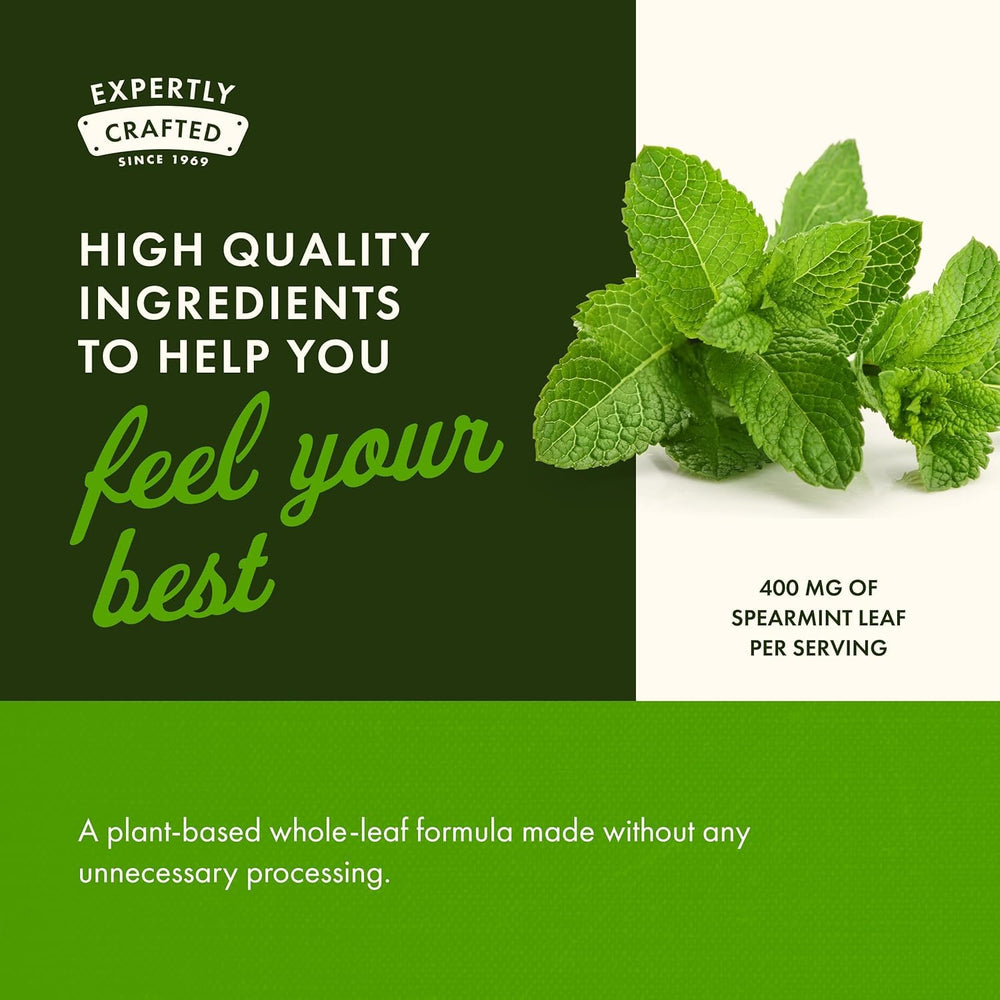 Swanson Spearmint Leaf dispensing pour illustrating easy daily use