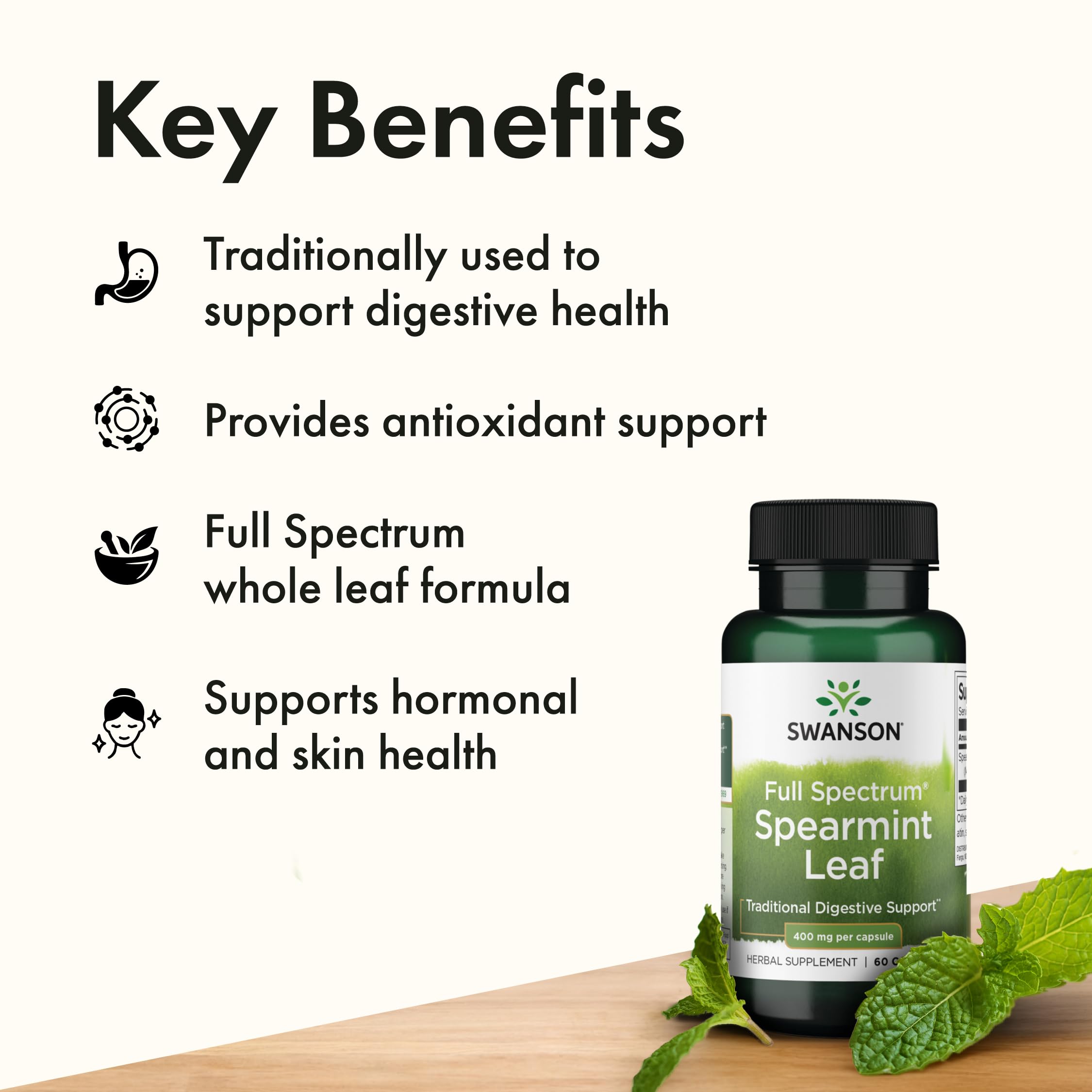 Swanson Spearmint Leaf on store shelf signals trusted quality