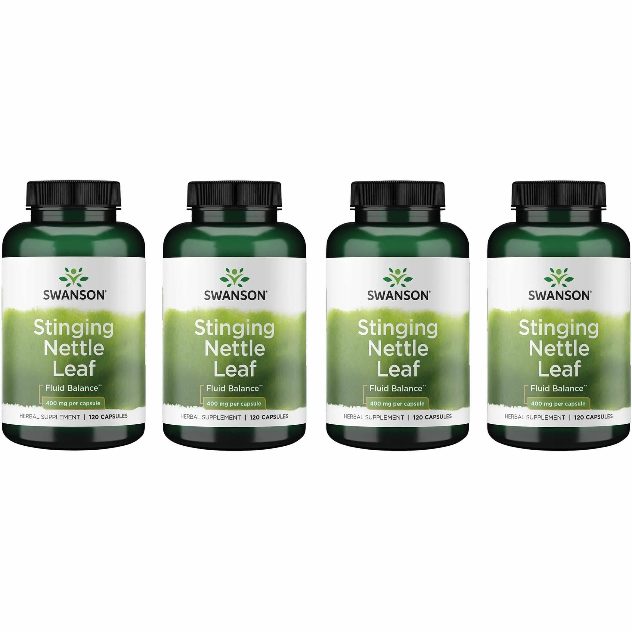 Swanson Stinging Nettle Leaf capsules bottle for urinary and respiratory support.