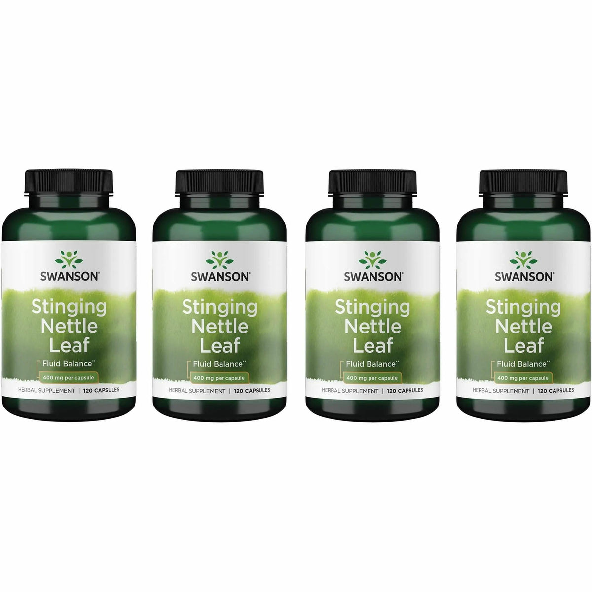 Swanson Stinging Nettle Leaf capsules bottle for urinary and respiratory support.