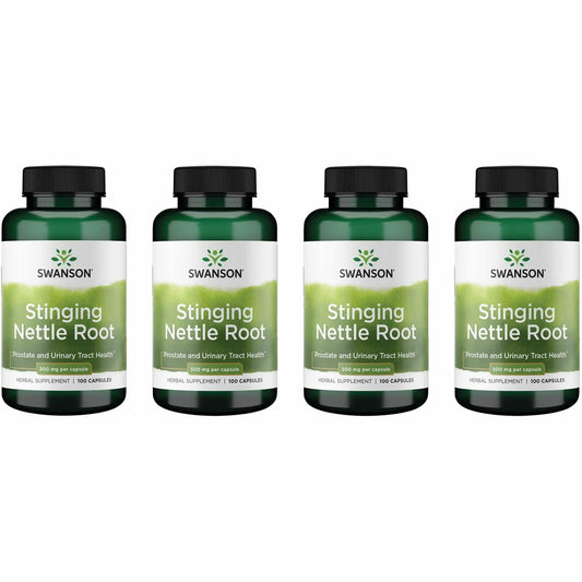 Swanson Stinging Nettle Root bottle with 500 mg capsules for daily wellness.