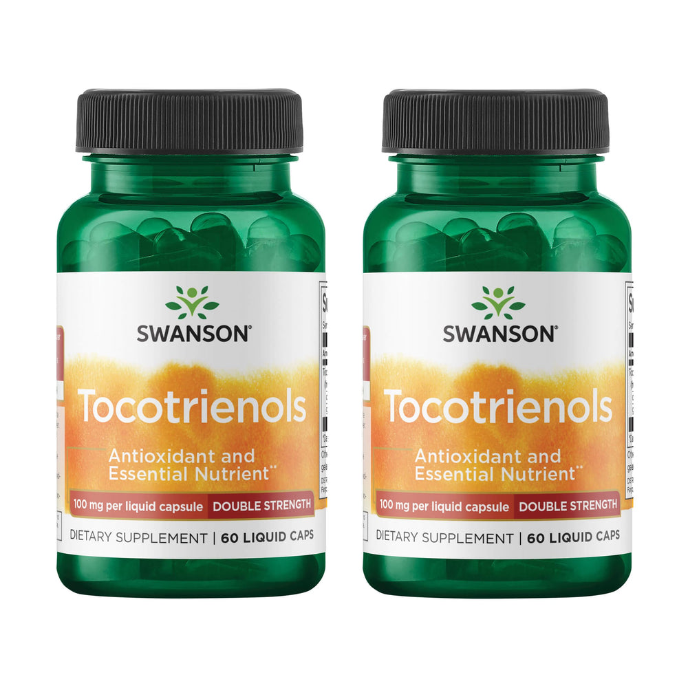 Swanson Strength Tocotrienols bottle cap, easy-to-swallow capsules.