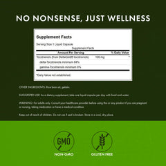 Swanson Strength Tocotrienols capsules close-up with delta- and gamma-tocotrienols.