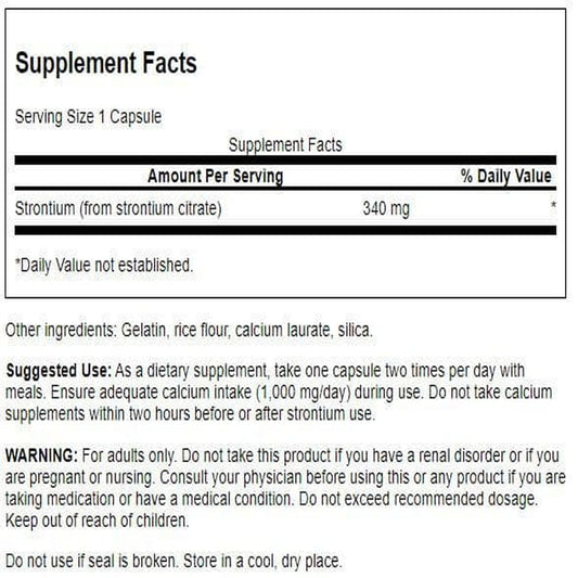 Swanson Strontium Citrate capsules, convenient daily intake