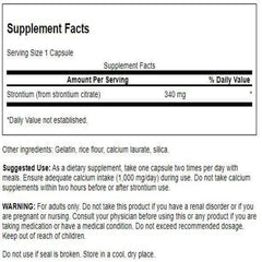 Swanson Strontium Citrate capsules, convenient daily intake